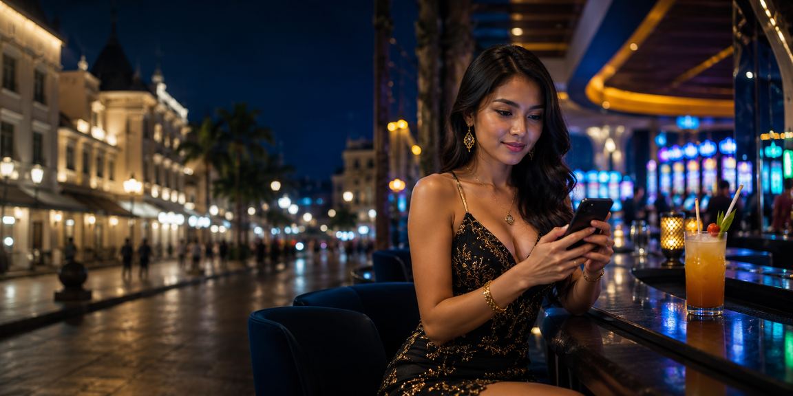 Pemain bermain kasino mobile dengan tenang dan penuh kesadaran di lingkungan nyaman